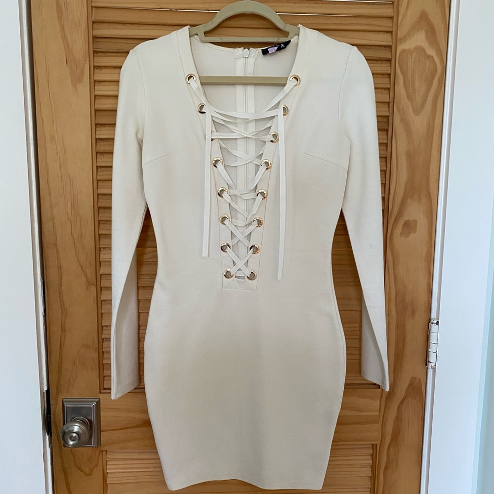 White cocktail dress size M